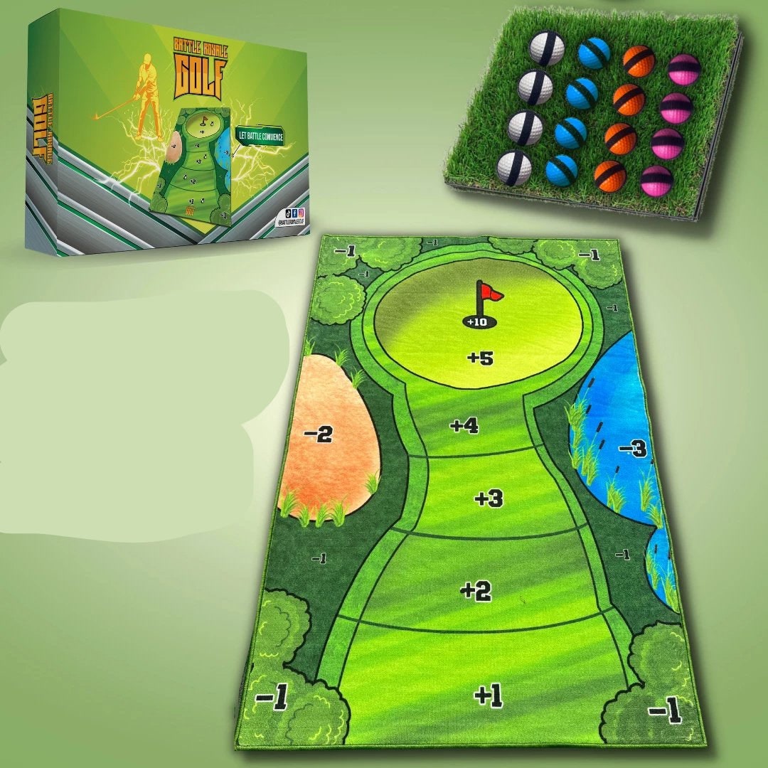 Golf Chipping Game with Portable Sticky Target Mat and 16 Balls for Indoor Outdoor Practice - Image 2