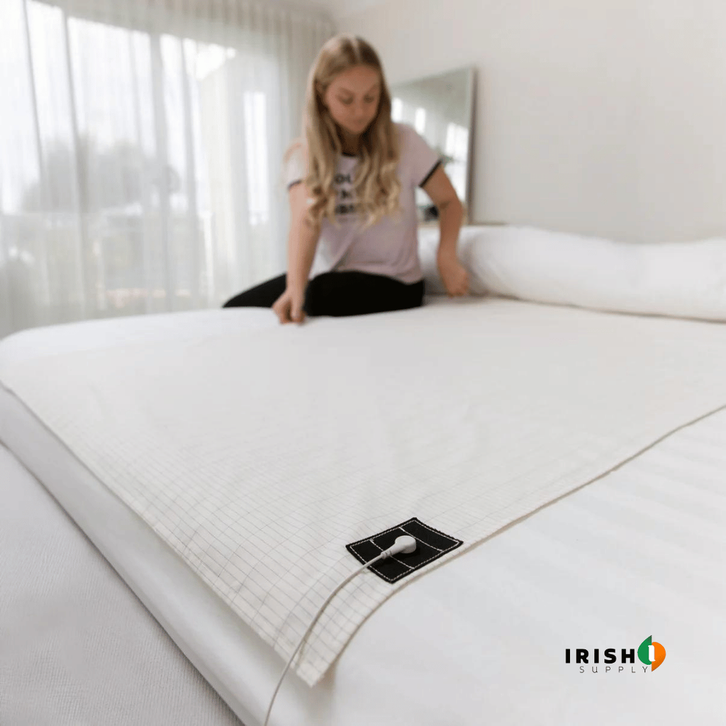 Grounding Earthing Bed Sheet with Conductive Woven Threads and Detachable Cord Full Size - Image 2