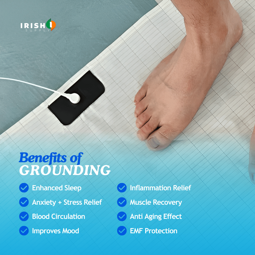 Grounding Earthing Bed Sheet with Conductive Woven Threads and Detachable Cord Full Size - Image 3