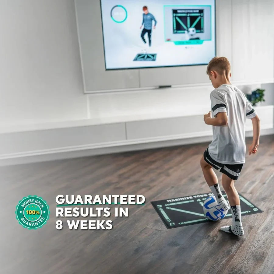 Gym Floor Mat for Soccer Training with Numbered Footwork Guides and Non-Slip Backing - Image 3