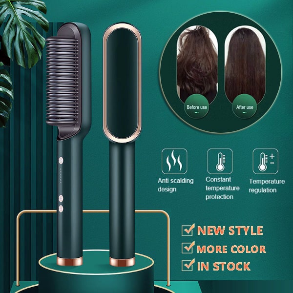 Hair Straightener Brush Ionic Technology Heated Ceramic Head and Temperature Control - Image 43