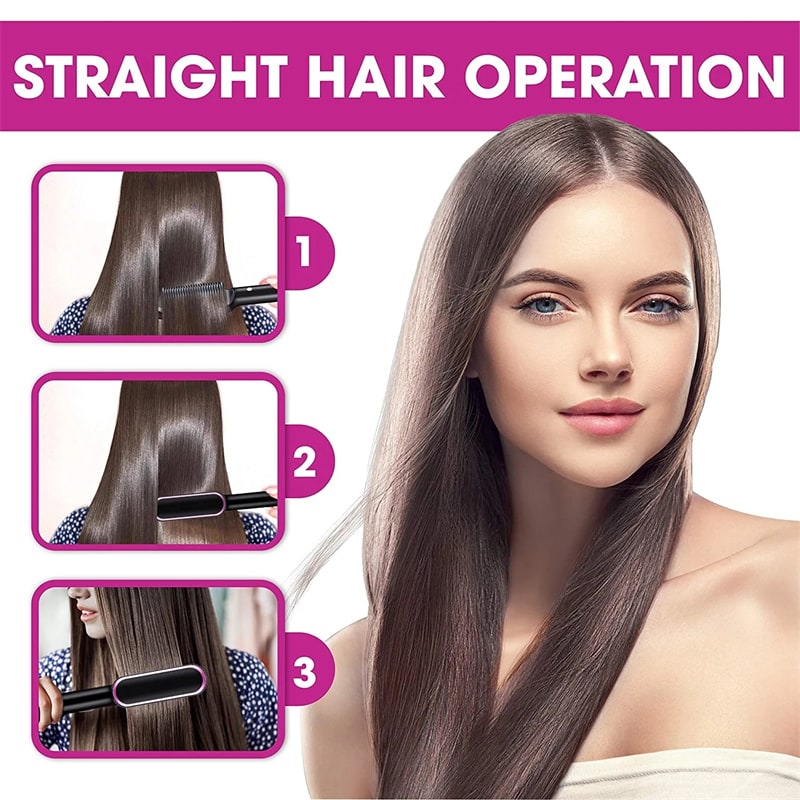 Hair Straightener Brush Ionic Technology Heated Ceramic Head and Temperature Control - Image 48