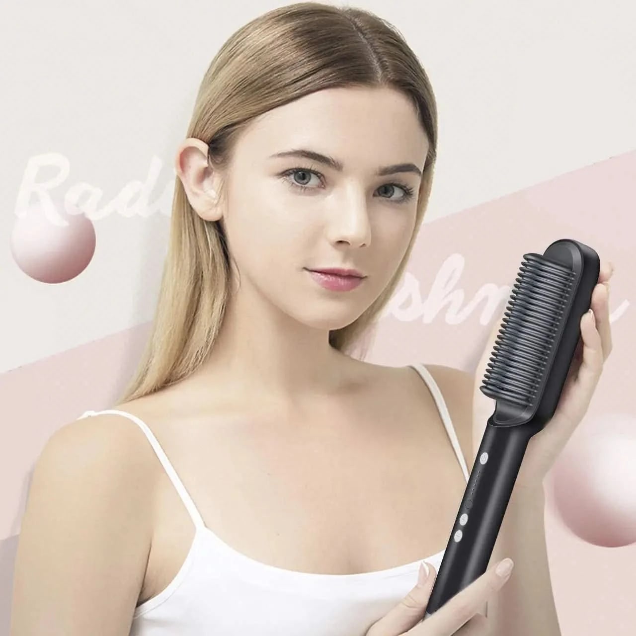 Hair Straightener Brush Straightening Comb Electric Heated LED Ionic Portable Styling - Image 3