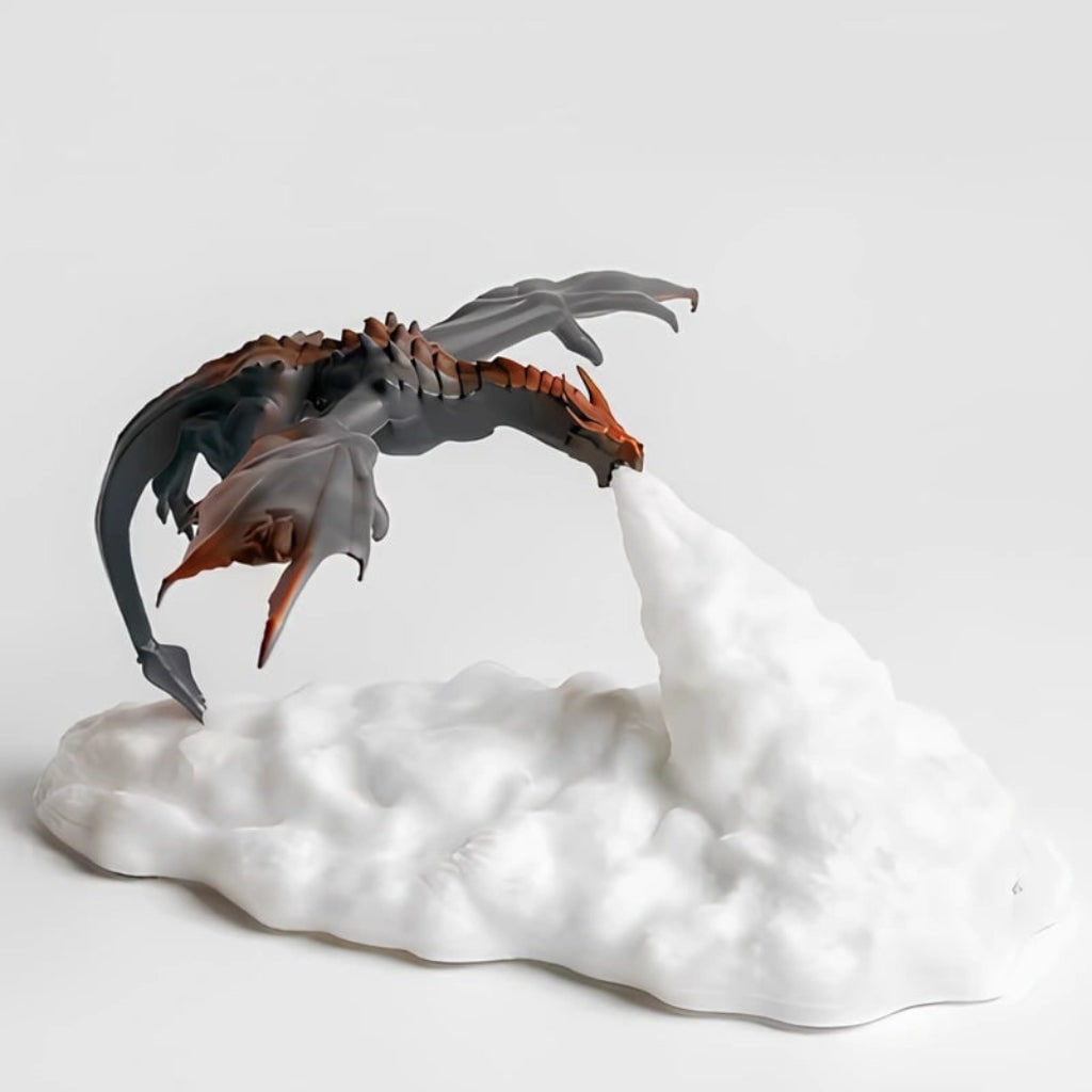 Halloween 3D Printed Dragon Night Light with LED Flame Effect and Rechargeable USB Base - Image 4
