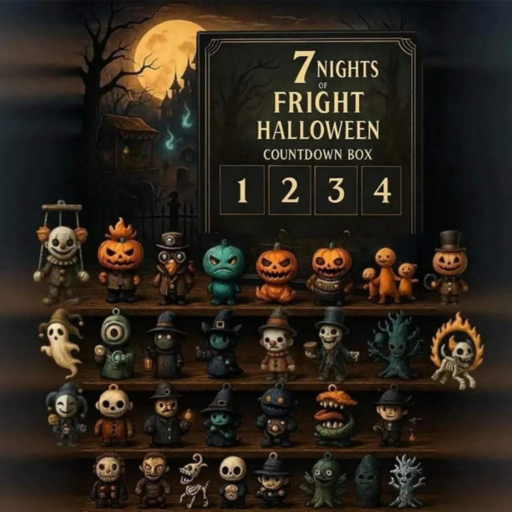 Halloween Advent Calendar Countdown with Spooky Figurines and Hand-Painted Miniature Decorations - Image 1
