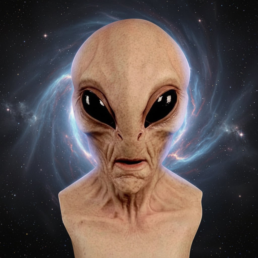 Halloween Alien Mask with Creepy Wrinkled Latex Full Head Design for Costume Party - Image 2