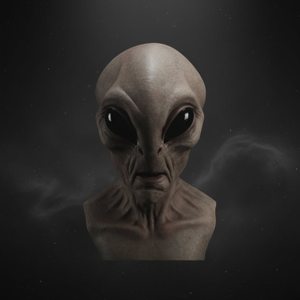 Halloween Alien Mask with Creepy Wrinkled Latex Full Head Design for Costume Party - Image 3