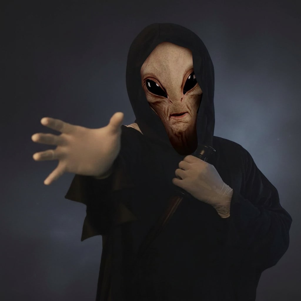 Halloween Alien Mask with Creepy Wrinkled Latex Full Head Design for Costume Party - Image 4