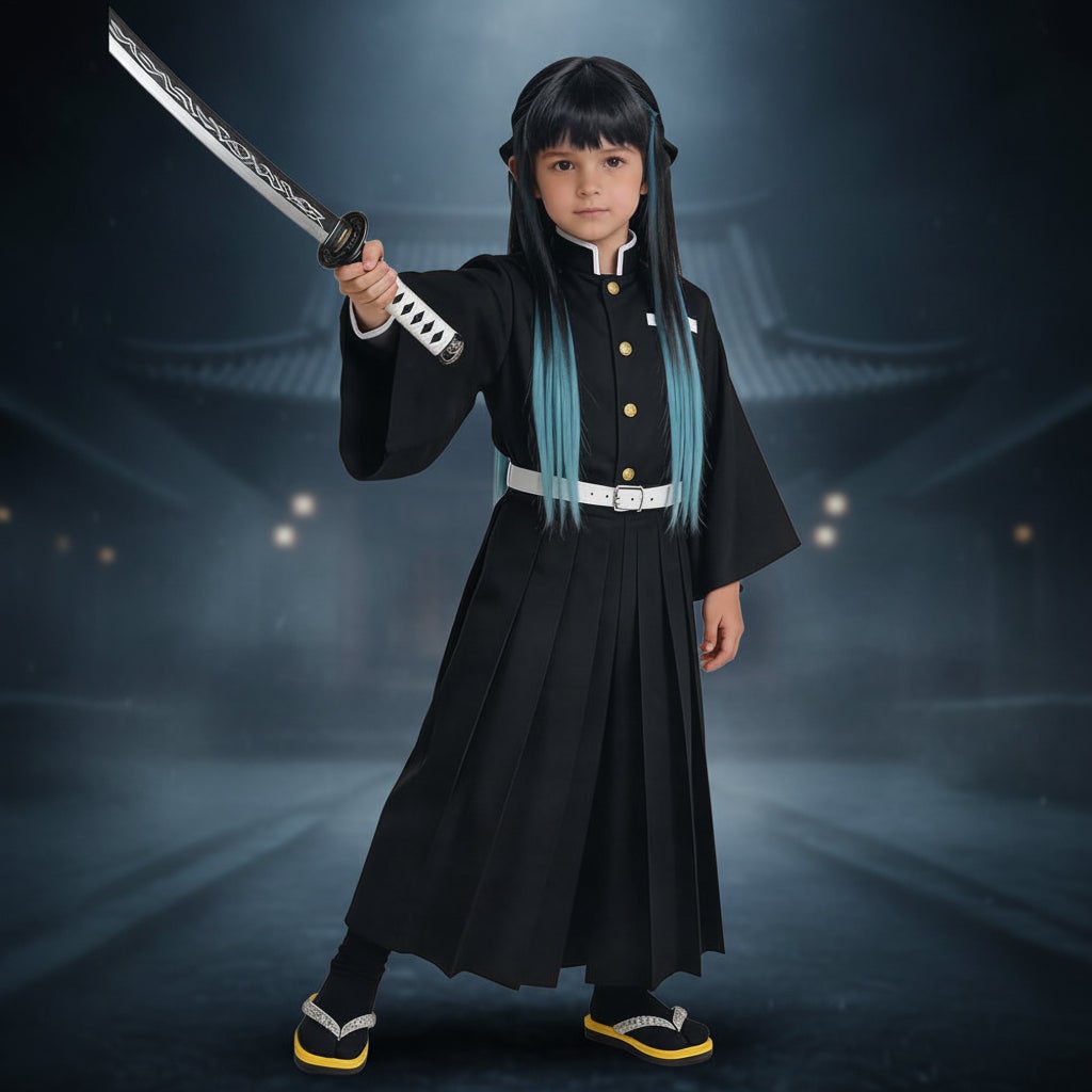 Halloween Anime Cosplay Costume and Outfits for Character with Belt and Hakama Pants - Image 1