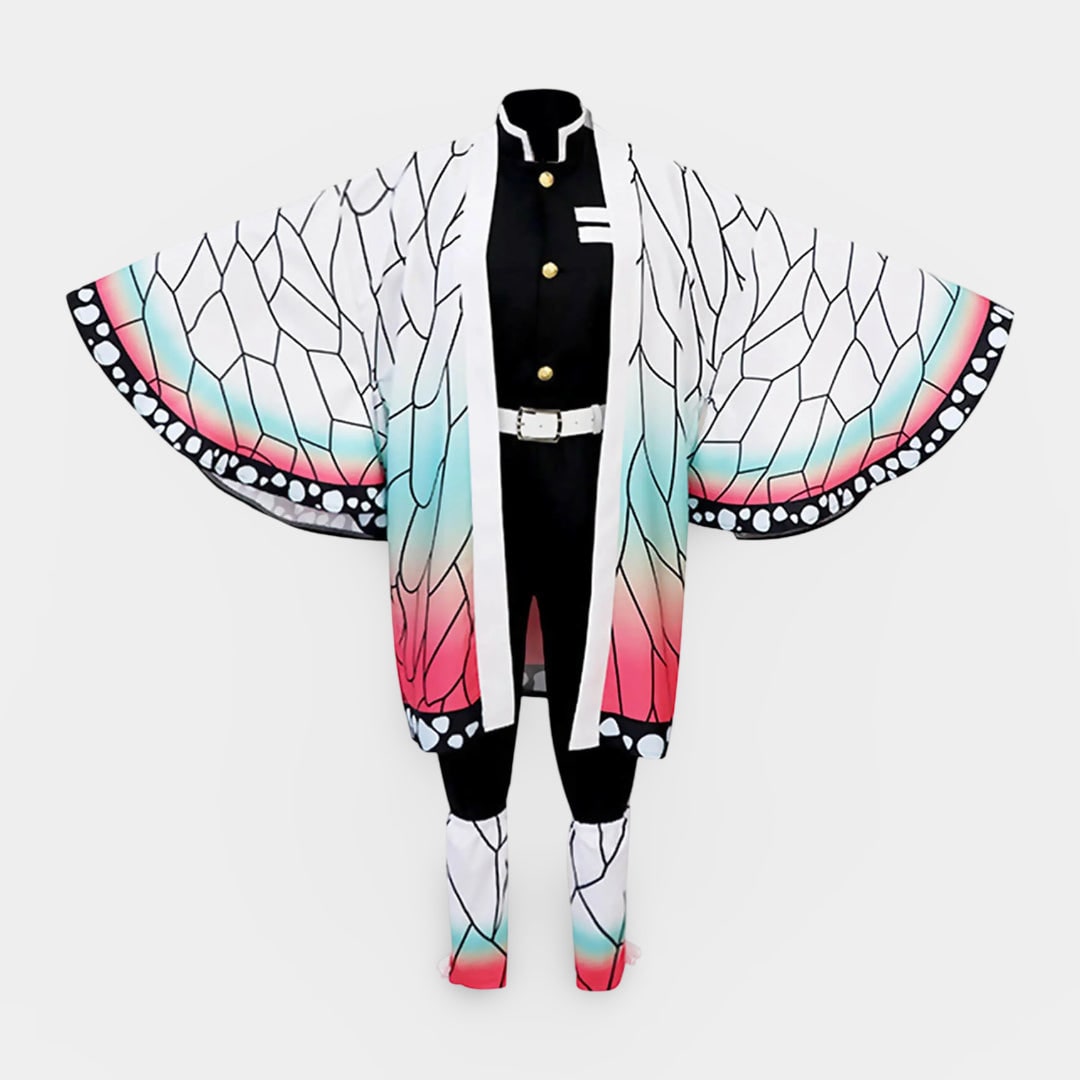 Halloween Anime Cosplay Costume and Outfits with Butterfly Haori Kimono and Leg Wraps for Party - Image 3