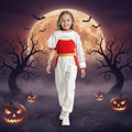 Halloween Anime Cosplay Costume Outfits with High Collar Gold Waistband Asymmetrical Sleeves - Image 1
