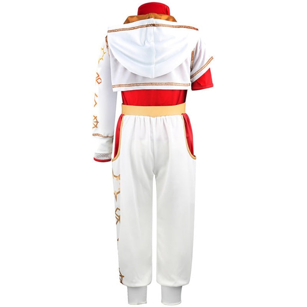 Halloween Anime Cosplay Costume Outfits with High Collar Gold Waistband Asymmetrical Sleeves - Image 7