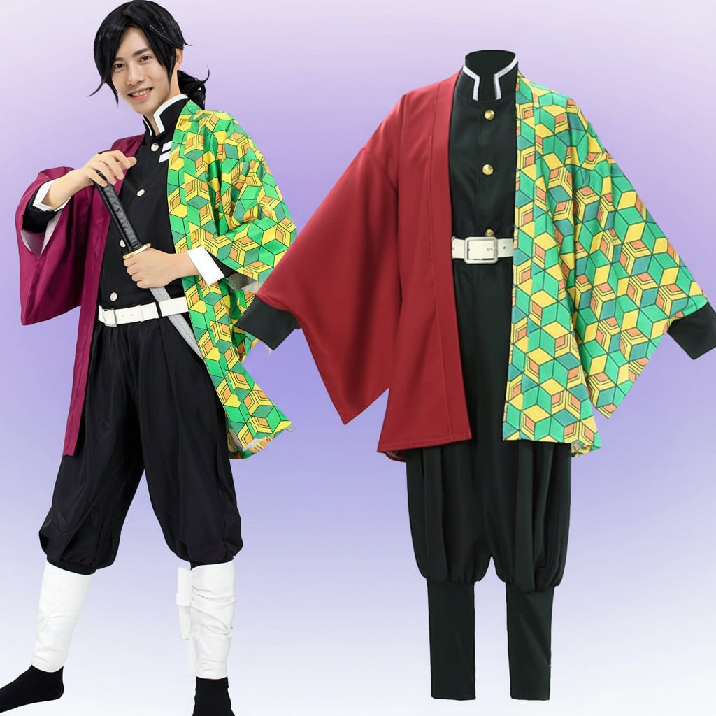 Halloween Anime Cosplay Costume with Haori Jacket and Character Design Multi-Piece Set - Image 9