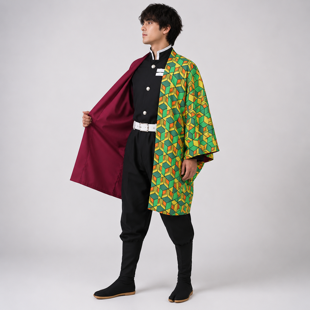 Halloween Anime Cosplay Costume with Split Haori Jacket and Set for Party and Convention - Image 2