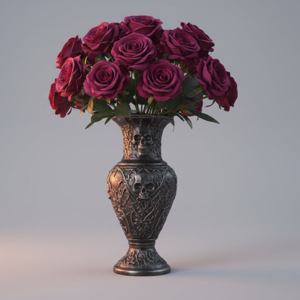 Halloween Artificial Roses Bulk in Vase with Stems for Seasonal Floral Decoration - Image 1