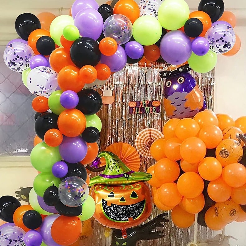 Halloween Balloon Arch Kit with Latex and Foil Garland Decoration for Party Rainbow - Image 1