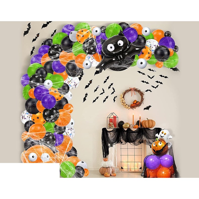 Halloween Balloon Arch Kit with Latex and Foil Garland Decoration for Party Rainbow - Image 9