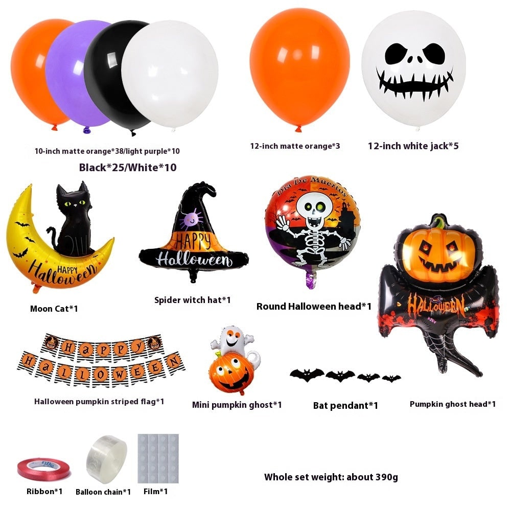Halloween Balloon Arch Kit with Standing Stand for Party Decoration with Foil and Banner - Image 2