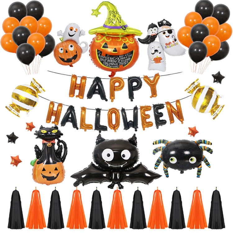 Halloween Balloon Decoration Arch Kit with Foil and Latex for Party - Image 1