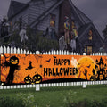 Halloween Banner Large Outdoor Decoration with Pumpkin Witch and Scarecrow Graphics for Yard - Image 1
