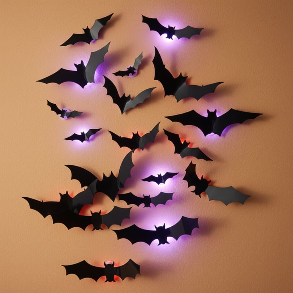 Halloween Bat Decorations and Lights Outdoor with 3D Foldable Wings LED Backlight Wall Decor - Image 1
