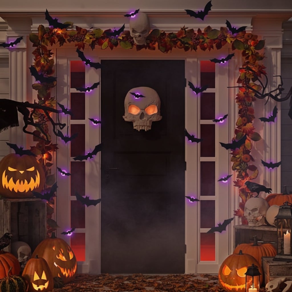 Halloween Bat Decorations and Lights Outdoor with 3D Foldable Wings LED Backlight Wall Decor - Image 4