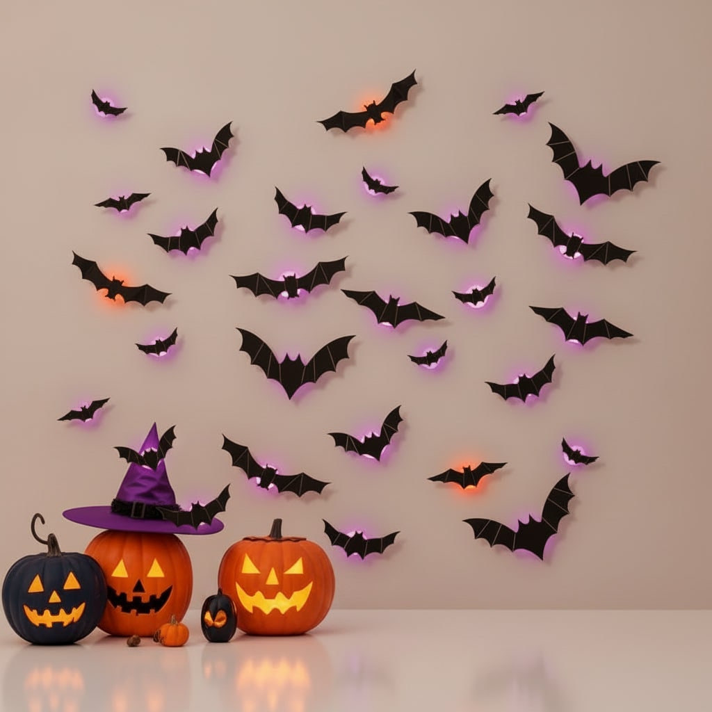 Halloween Bat Decorations and Lights Outdoor with 3D Foldable Wings LED Backlight Wall Decor - Image 5