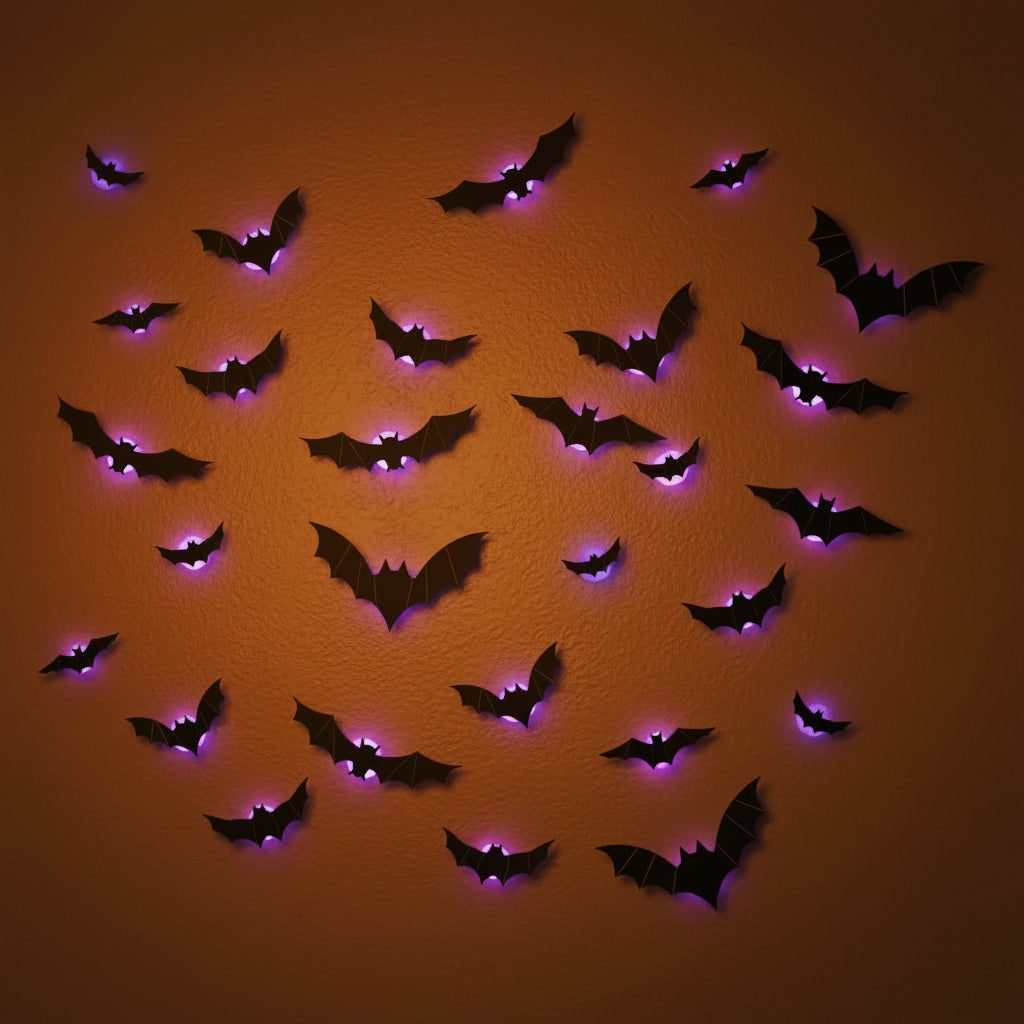 Halloween Bat Decorations and Lights Outdoor with 3D Foldable Wings LED Backlight Wall Decor - Image 6