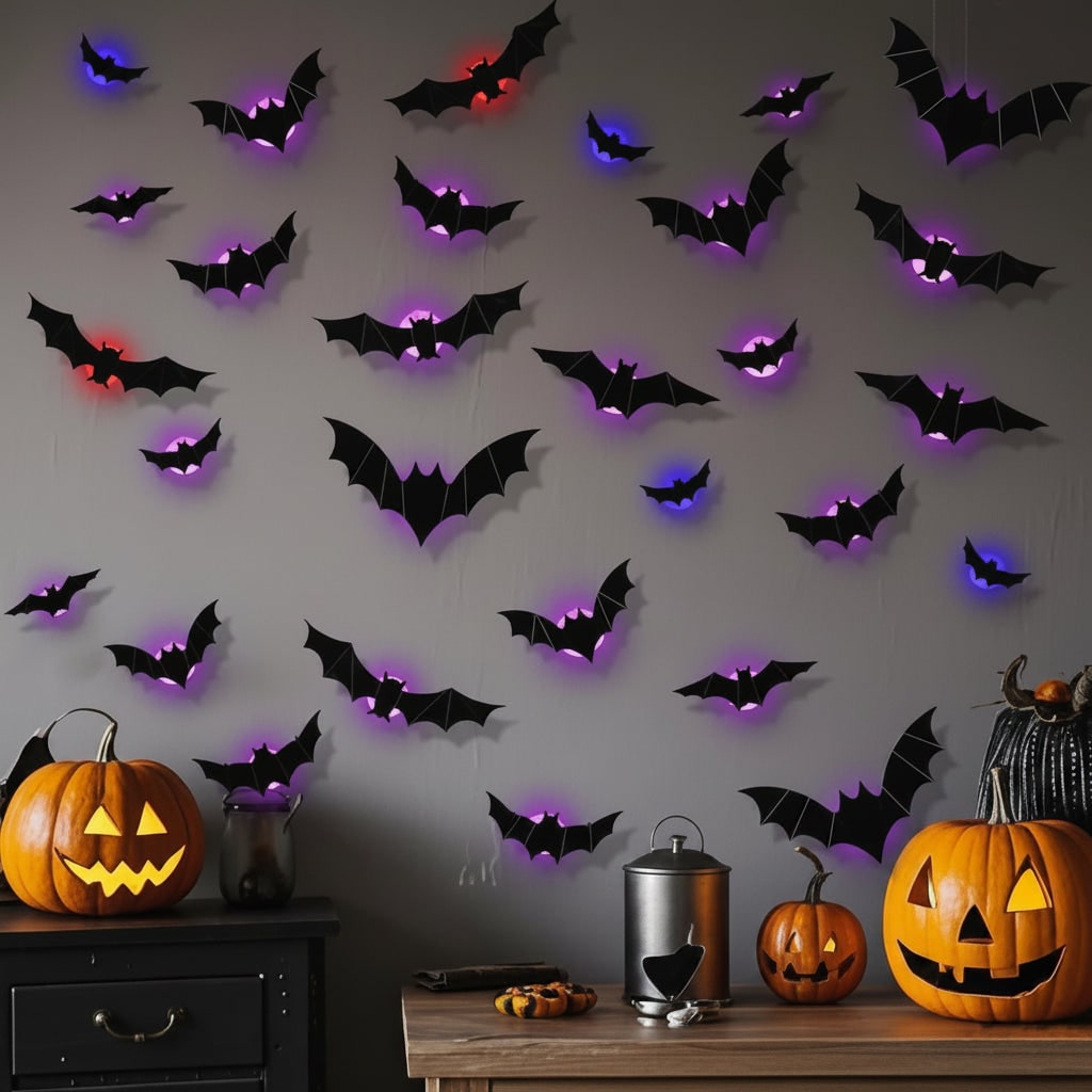 Halloween Bat Decorations with LED Lights for Indoor Outdoor Party and Yard - Image 2