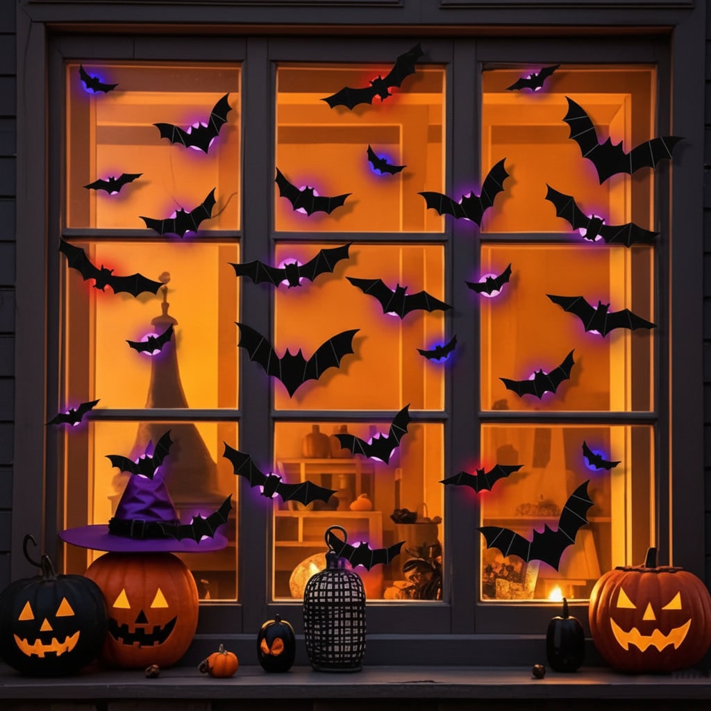 Halloween Bat Decorations with LED Lights for Indoor Outdoor Party and Yard - Image 3