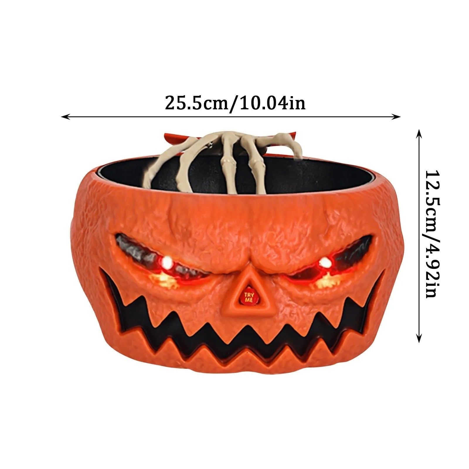 Halloween Candy Bowl Motion Activated with LED Eyes and Skeleton Hand for Indoor Party Decoration - Image 5