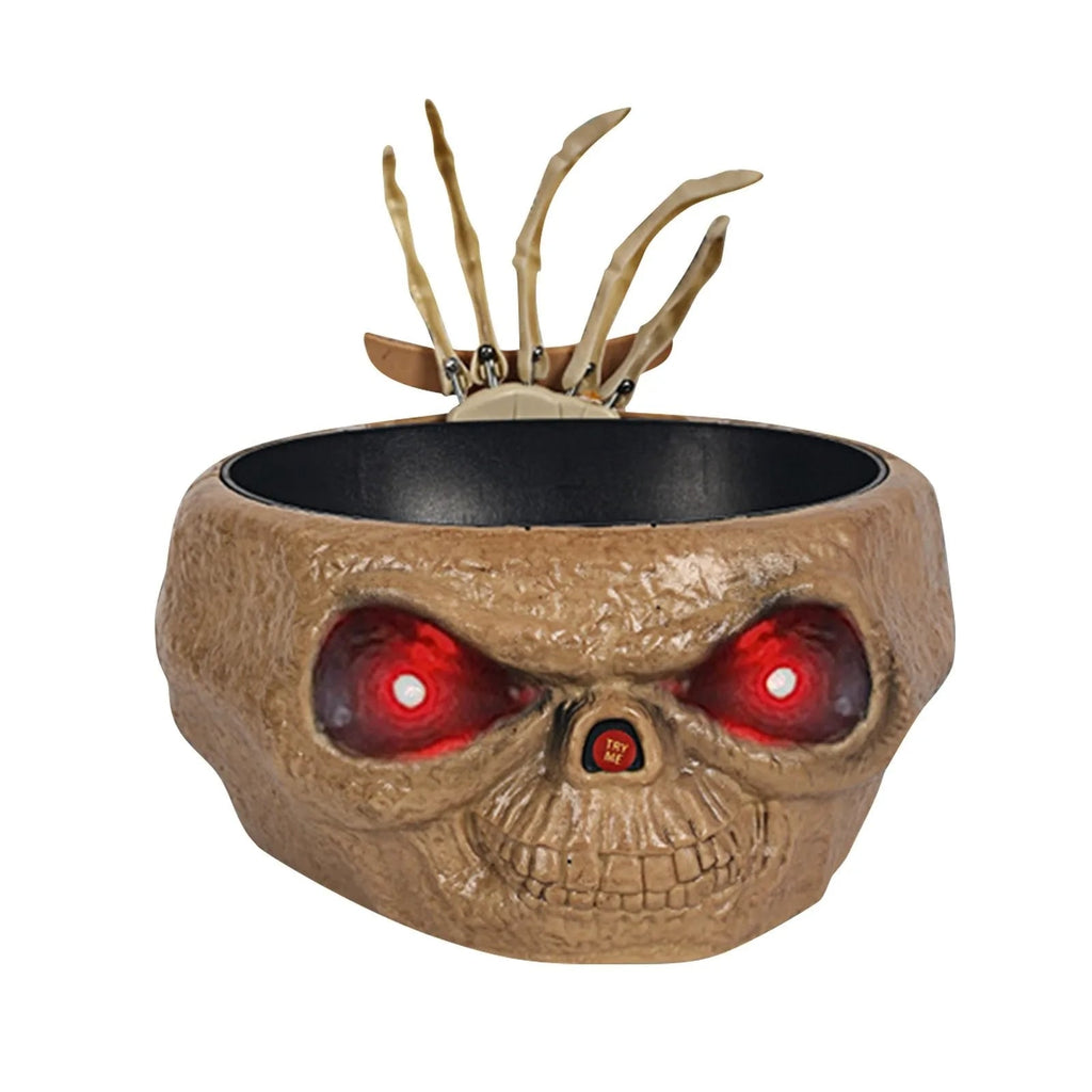 Halloween Candy Bowl Motion Activated with LED Eyes and Skeleton Hand for Indoor Party Decoration - Image 6
