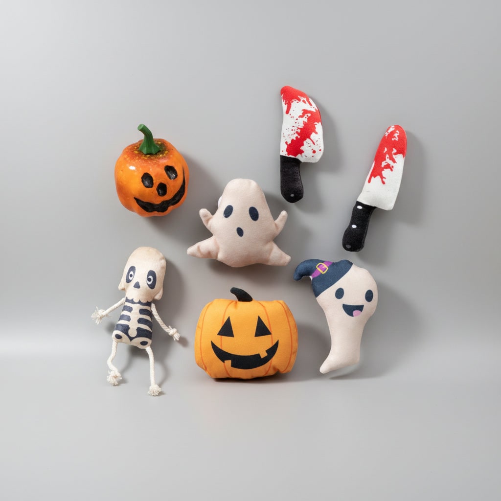 Halloween Cat Toys Catnip Stuffed Animal with Plush Ghost Skeleton Pumpkin Shapes for Kitten - Image 7