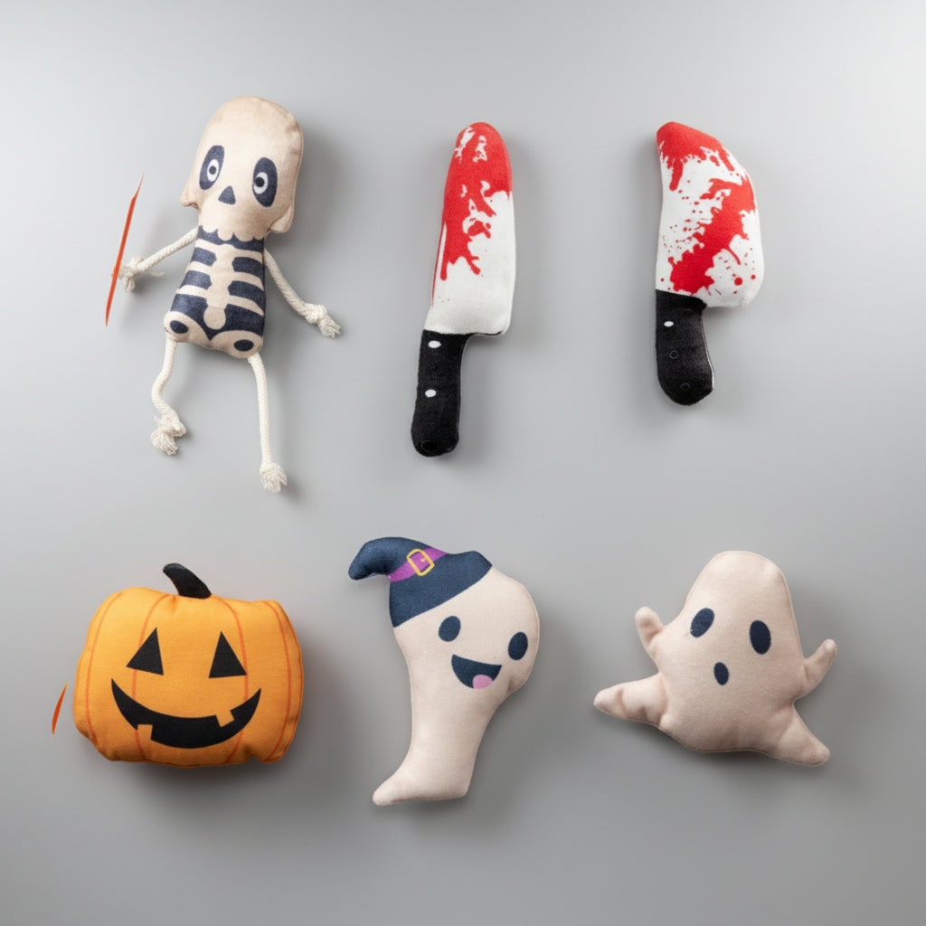 Halloween Cat Toys Catnip Stuffed Animal with Plush Ghost Skeleton Pumpkin Shapes for Kitten - Image 9