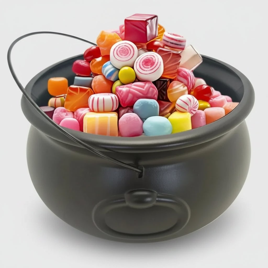 Halloween Cauldron Bucket with Handle for Party Decorations and Trick or Treat - Image 1