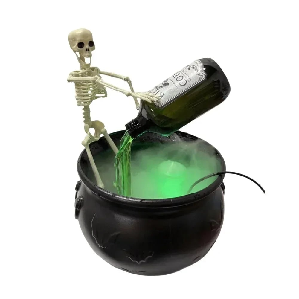 Halloween Cauldron Fog Machine Smoke Effect and LED Lights for Haunted House Party Decoration - Image 12