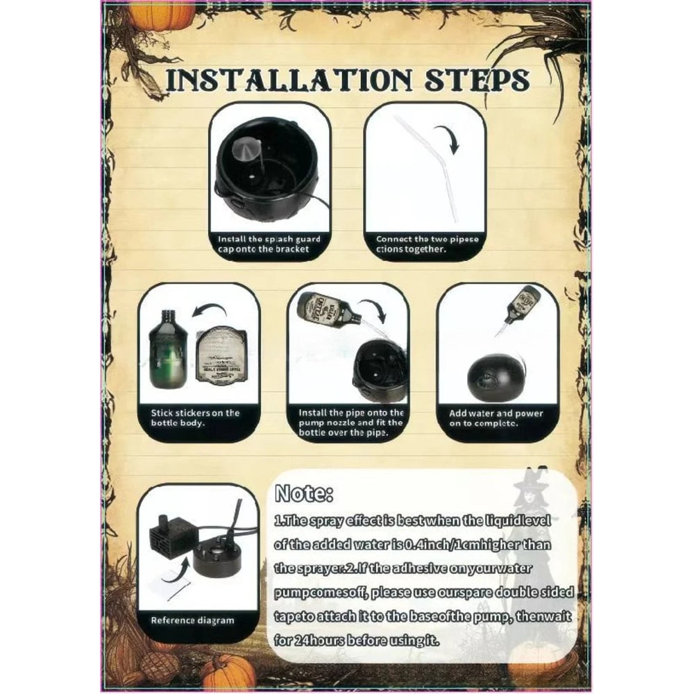 Halloween Cauldron Fog Machine Smoke Effect and LED Lights for Haunted House Party Decoration - Image 16