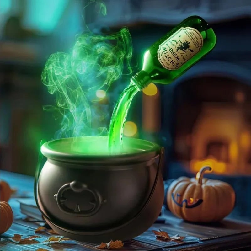 Halloween Cauldron Fog Machine Smoke Effect and LED Lights for Haunted House Party Decoration - Image 17