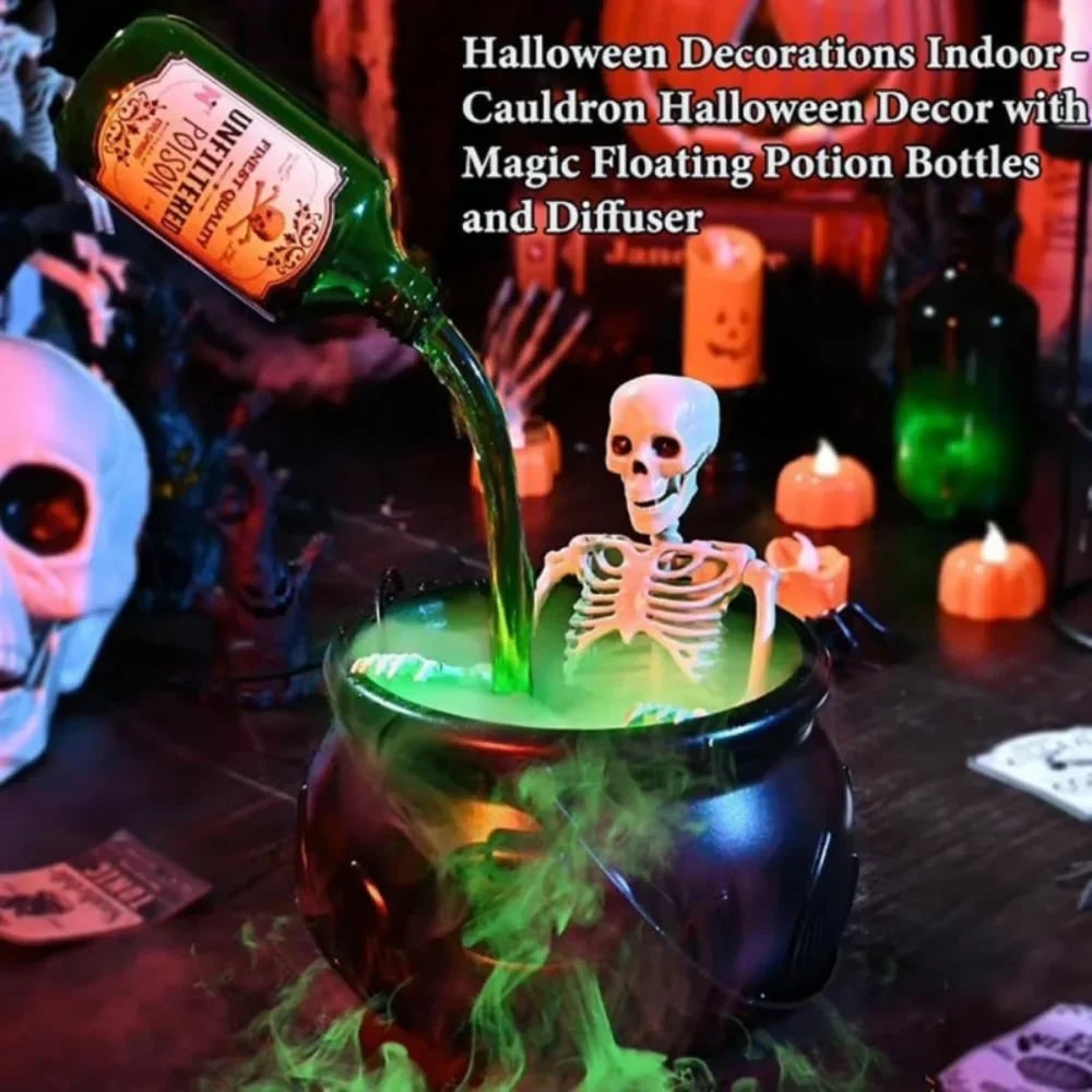 Halloween Cauldron Fog Machine Smoke Effect and LED Lights for Haunted House Party Decoration - Image 8