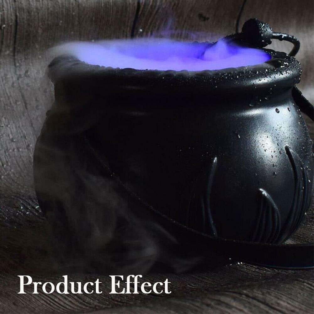 Halloween Cauldron Mist Maker Fogger with Color-Changing LED Lights for Party Decoration - Image 7