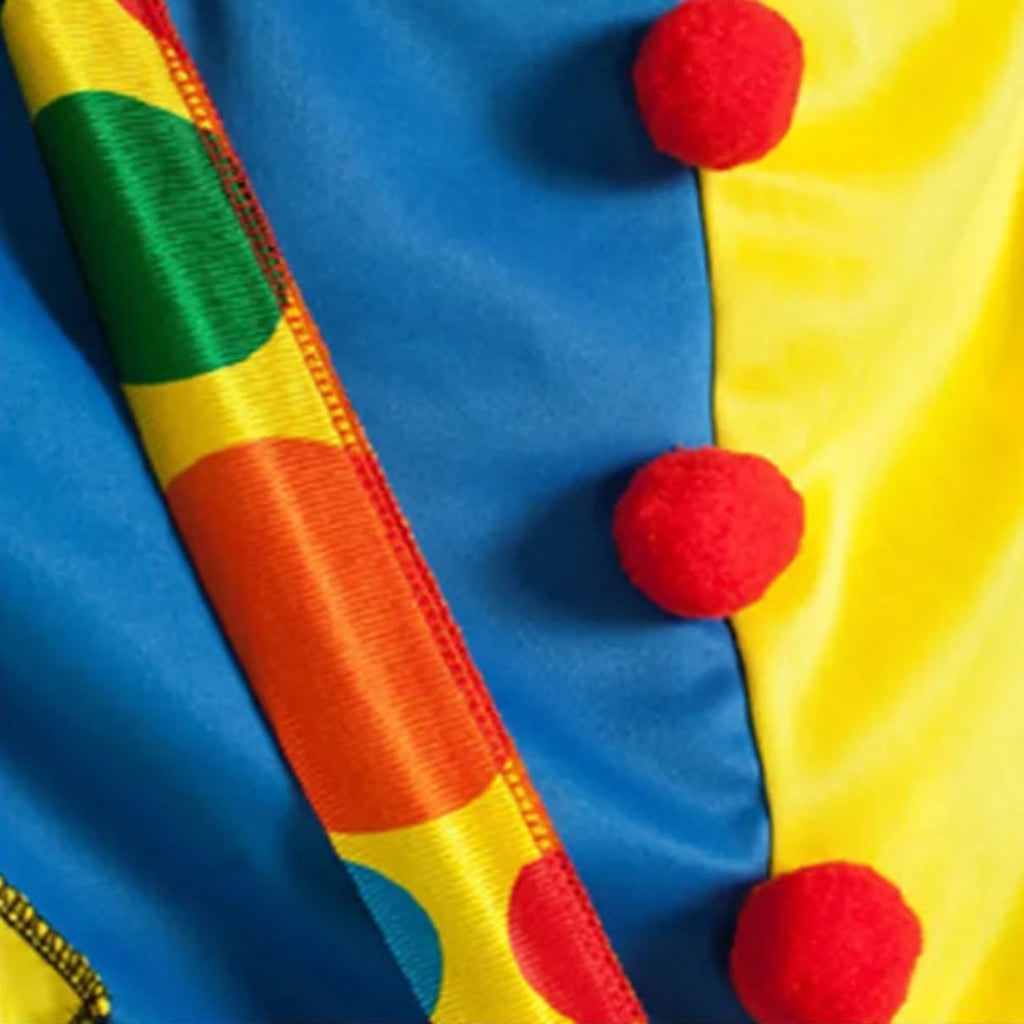 Halloween Clown Costume Outfit Colorful Tunic Striped Pants and Ruffled Collar for Circus Party - Image 5