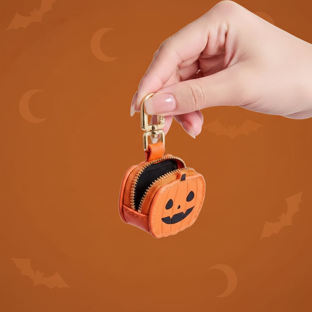 Halloween Coin Purse Keychain Key Holder with Faux Leather Zipper and Mini Pouch Small - Image 5