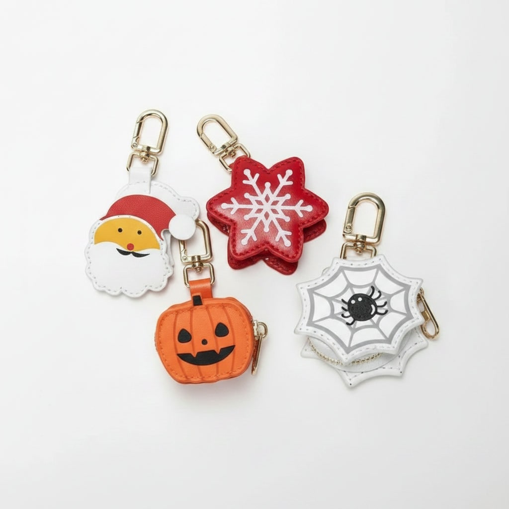 Halloween Coin Purse Keychain Key Holder with Faux Leather Zipper and Mini Pouch Small - Image 9