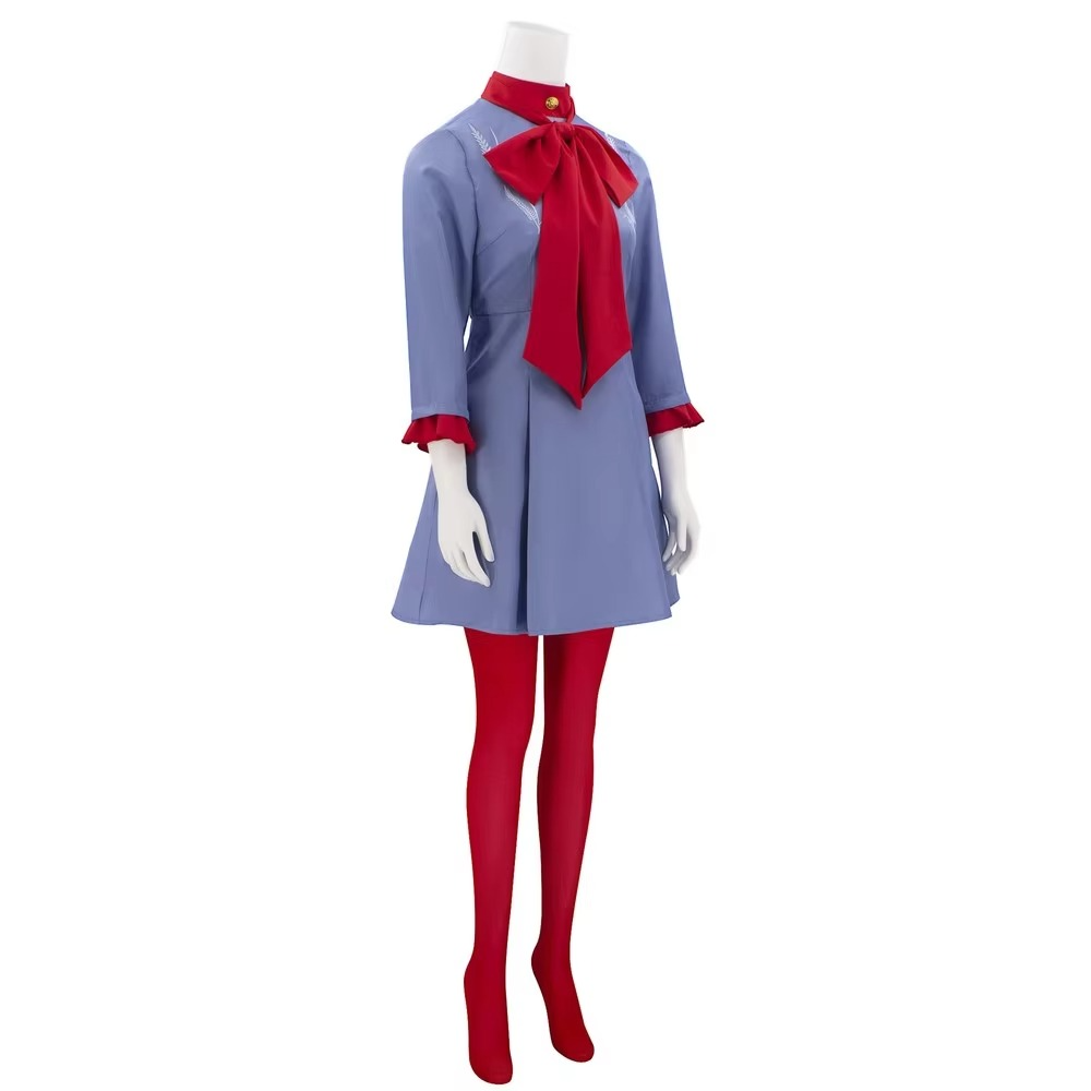 Halloween Cosplay Costume Anime Outfit Dress with Bow and Tights for Party and Conventions - Image 3