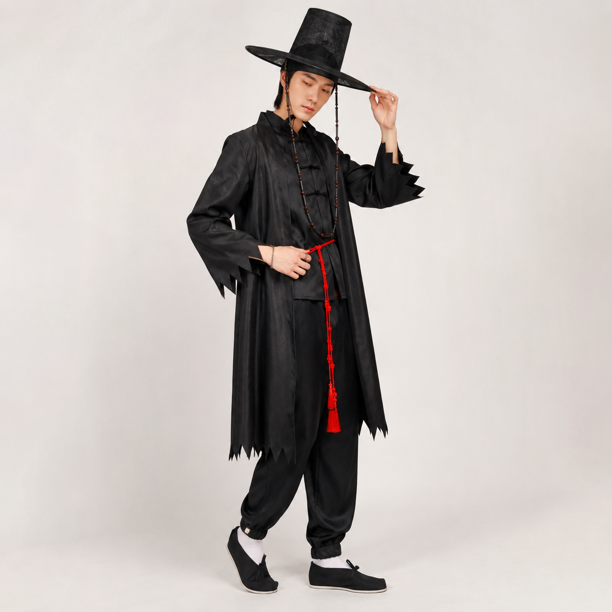 Halloween Cosplay Costume Korean Hanbok with Hat and Accessories Fantasy Set - Image 6