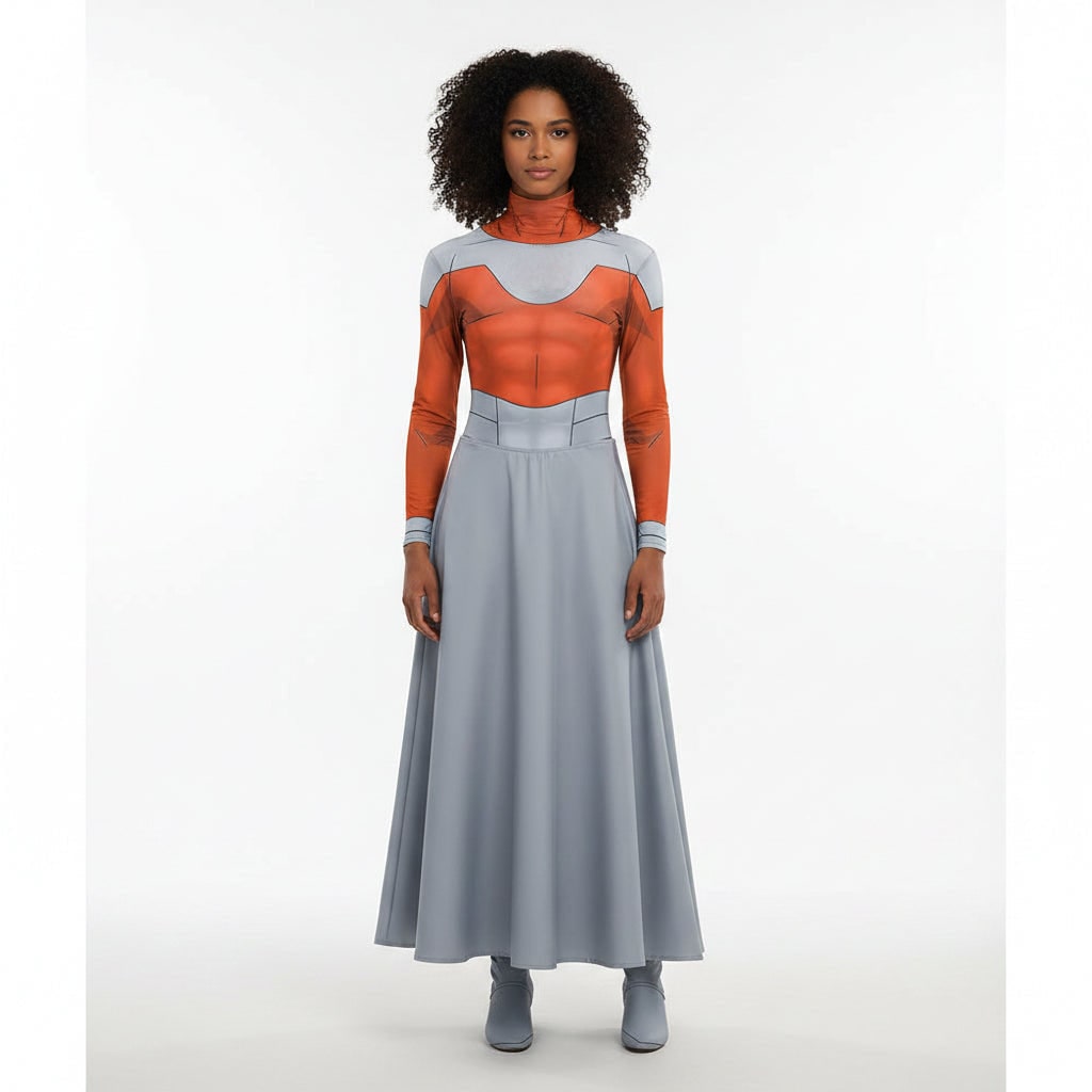 Halloween Cosplay Costume Space Hero with Cape and Sci-Fi Armor Print Anime - Image 1