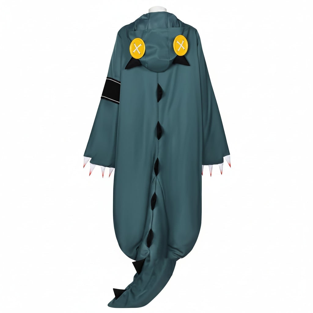 Halloween Cosplay Dinosaur Onesie Costume with Wig and Shoe Covers for Party and Roleplay - Image 4