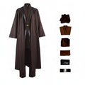 Halloween Cosplay Jedi Robe Costume with Hooded Tunic and Wide Sash Belt for Obi Wan Knight - Image 5