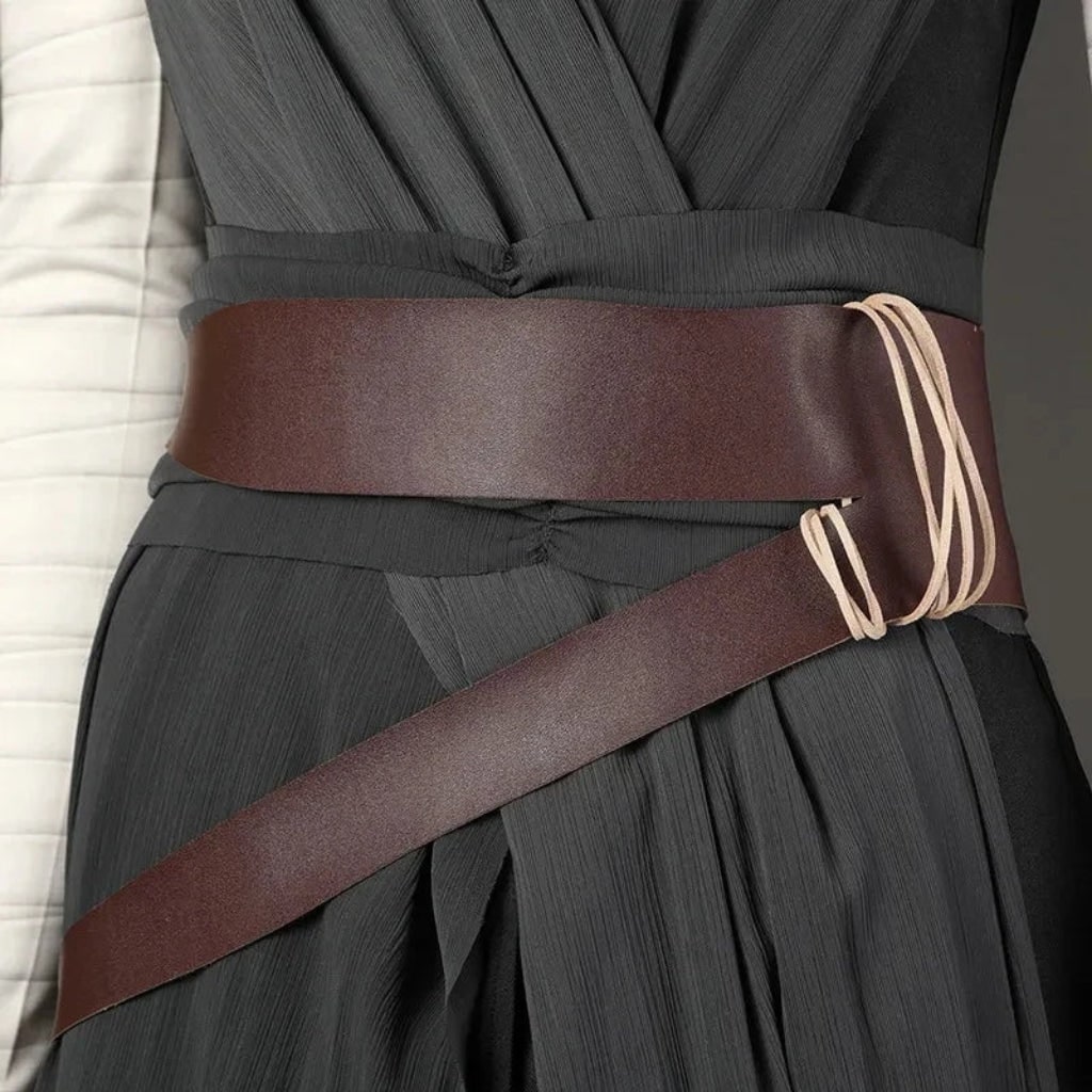 Halloween Cosplay Rey Costume with Draped Tunic Belt and Arm Wraps Adventure Set - Image 5