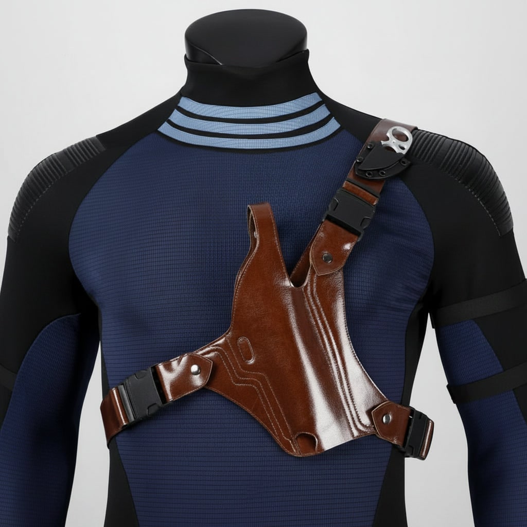 Halloween Cosplay Superhero Costume Set with Tactical Gear Mask Gloves and Utility Belt - Image 3